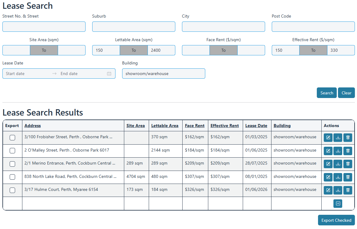 Leases Search